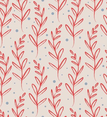 Floral seamless pattern with leaves. Vector illustrationのイラスト素材