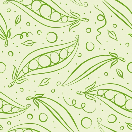 Green peas seamless pattern. Vector illustrationのイラスト素材