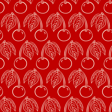 Seamless stylized cherry pattern. Vector EPS 8のイラスト素材