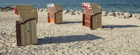 three beach chairsのeditorial素材