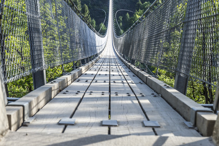 Geierlay, view to a large suspension bridge of germany