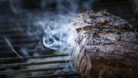 BBQ - meat on grill - outdoor barbecueの写真素材