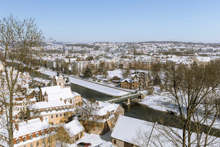 Large panorama with a view of Gera in Winter