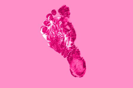 pink baby footの写真素材