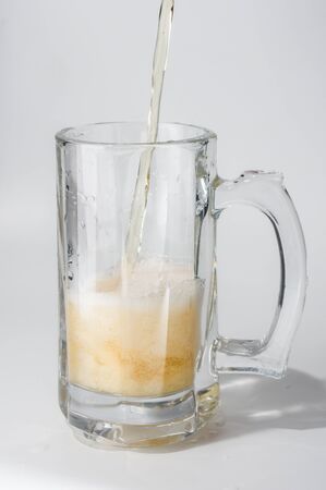 Mug, full of cold lager beer  Isolated の写真素材