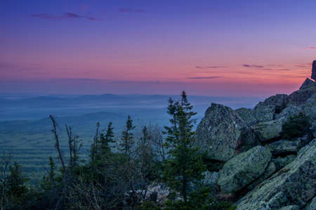 panorama from the top of the rock at sunriseの写真素材