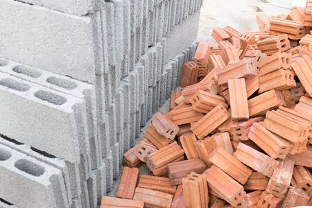 Red and white brick for construction