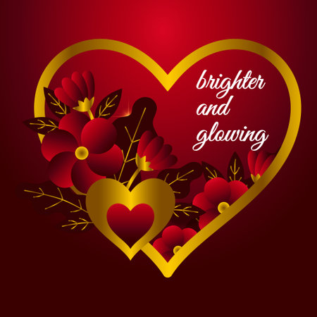 Heart shape photo frame with flower decorationのイラスト素材