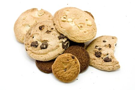 Nut and Chocolate Cookie on isolated white Background