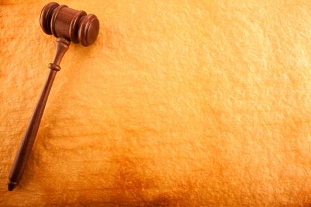 Justice Backgrounds (Gavel on  Burning Old Paper)の写真素材