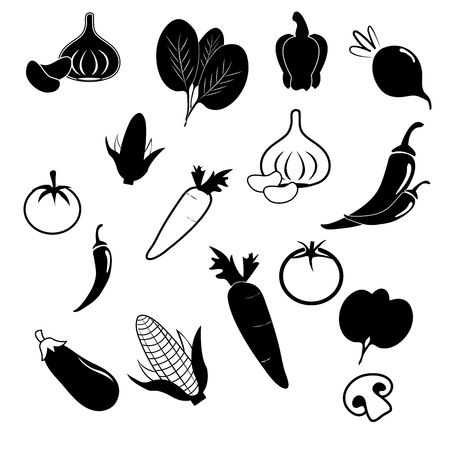 Vegetables icon collection - vector illustrationのイラスト素材