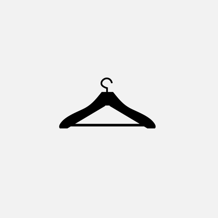Black coat hanger isolated on a white backgroundのイラスト素材