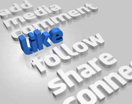 Social Media and related words on white backgorund の写真素材