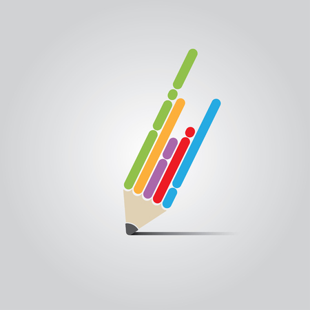 Colorful Vector Flat Pen Design Concept.のイラスト素材