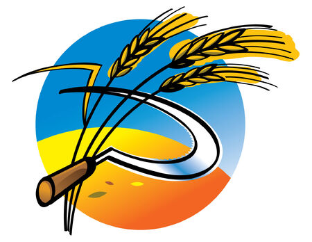 Sharp Sickle and Rye earsのイラスト素材