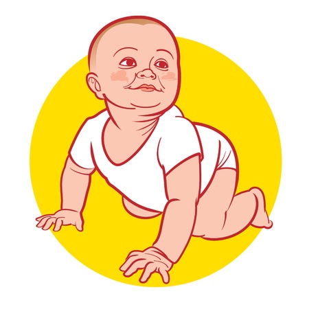 New Born Baby little childのイラスト素材