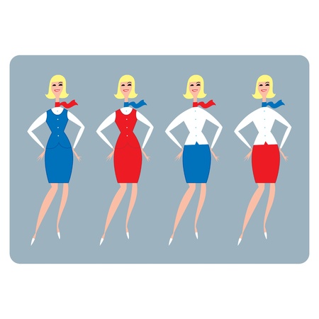 Stewardess or Hostess girl woman beauty fashionのイラスト素材