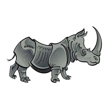 African mammal Rhinoceros wild animalのイラスト素材
