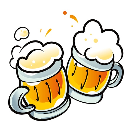 Beer Mugs drink alcohol pub partyのイラスト素材