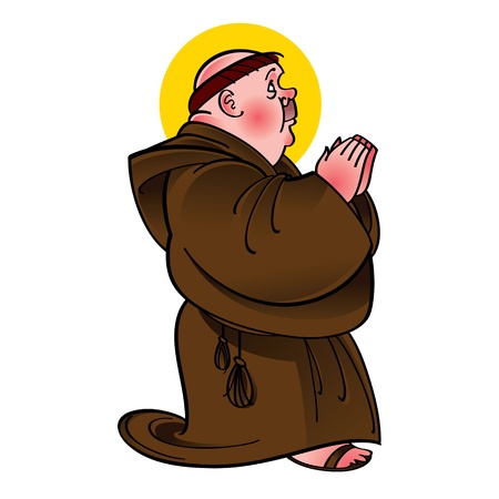 Holy Saint Monk numb catholic religion prayerのイラスト素材