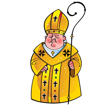 Priest Bishop Pope church catholic religion christianity crossのイラスト素材