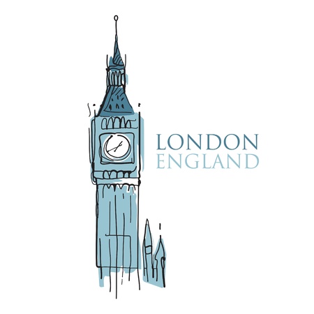 World famous landmark - Big Ben London England のイラスト素材