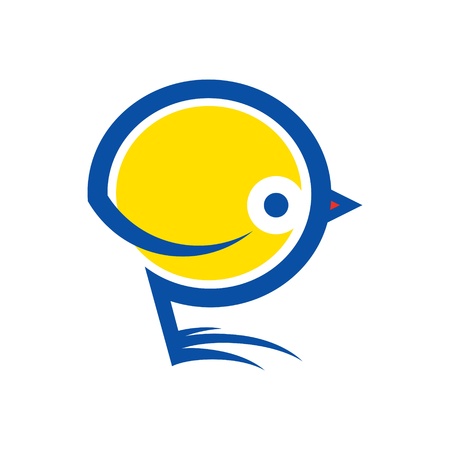 Vector illustration of yellow bird Little Chickenのイラスト素材