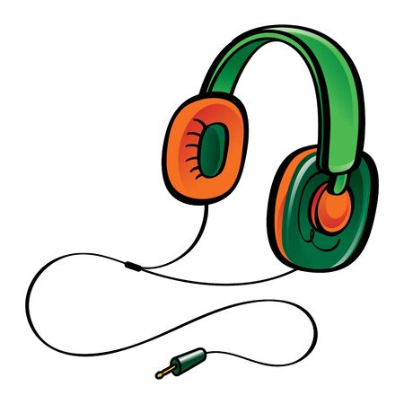 Electronic wire Headphones tunes music and soundのイラスト素材