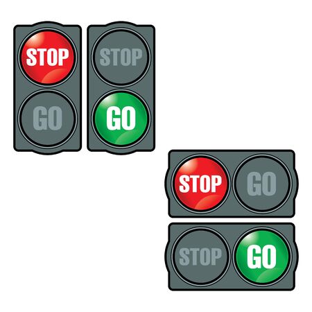 Stop and Go traffic light sign symbol button upload downloadのイラスト素材