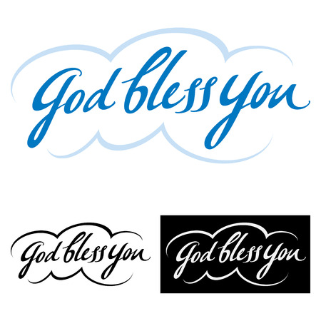 God bless you - abstract vector word phrase, good wish and blessingのイラスト素材