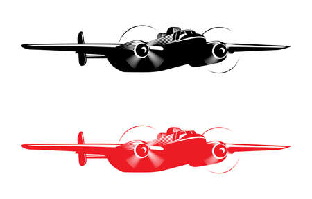 Military plane, bomber, aircraft, interceptorのイラスト素材