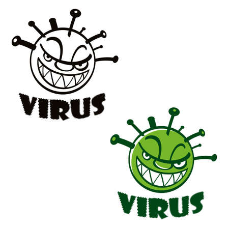Virus - cartoon image of a virus, epidemic, bacillusのイラスト素材