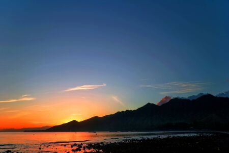 Sunrise on Pemuteran beach, Bali island, Indonesia