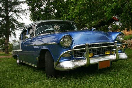 Old cars in park of Varadero. It is photographed in town park. Varadero. Cuba