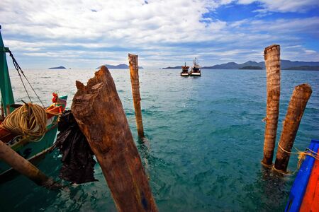 Near the tropical beach. Siam bay. Province Trat. Koh Mak island. Kingdom Thailandの写真素材