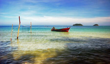 On the tropical beach. Siam bay. Province Trat. Koh Chang island. Kingdom Thailandの写真素材