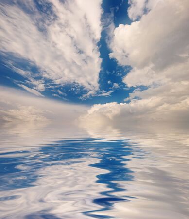 Reflection of the sky in waterの写真素材