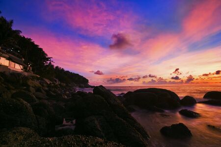 Tropical sunset in Thailandの写真素材