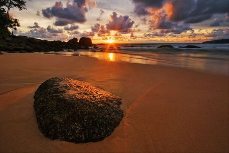 Tropical sunset in Thailandの写真素材