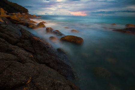 Tropical sunset in Thailandの写真素材