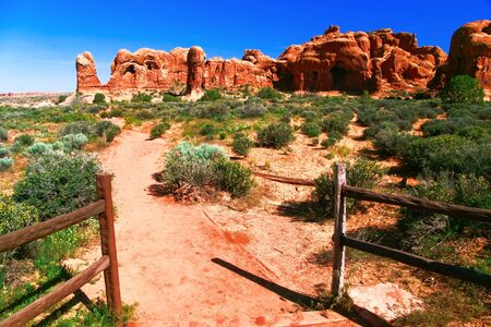 Sunny day in Arches Canyon. Utah. USAの写真素材