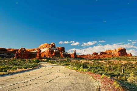Sunny day in Arches Canyon. Utah. USA