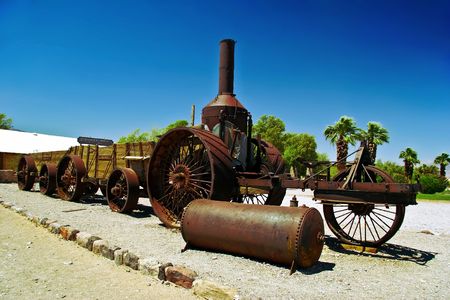 An old wagon in the Death Valley. California. United Statesの写真素材