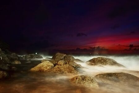 Beatiful sunset in the seaの写真素材