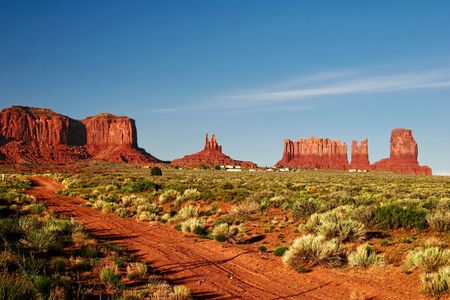 Sunny evening in Monument Valley. Arizona. USAの写真素材