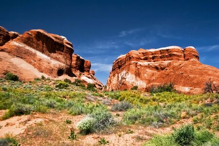 Sunny day in Arches Canyon. USA 