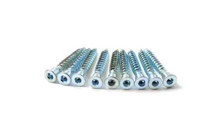 A few screws on a white background 