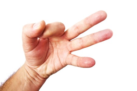 Man's hand and abstract gesture の写真素材