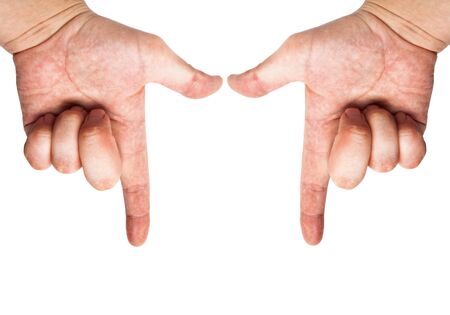 Man's hand and abstract gesture の写真素材