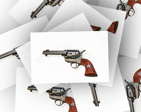 Background with vintage old west gun の写真素材